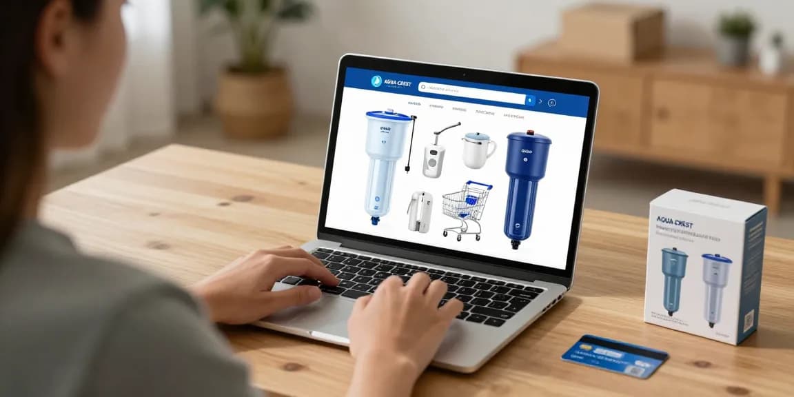 AQUA CREST X-Large RV Water Filter product review on e-commerce platform, showcasing online shopping experience.