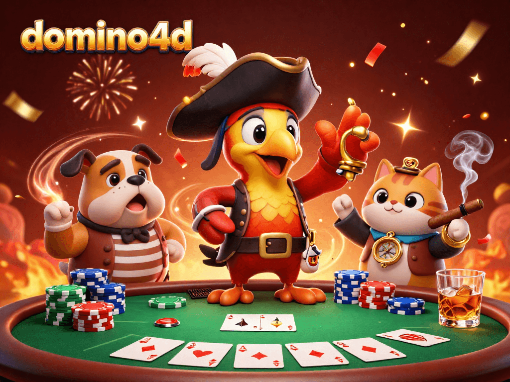 Permainan domino4d yang seru dengan karakter kartun 3D mengelilinginya dan atribut kasino yang menarik