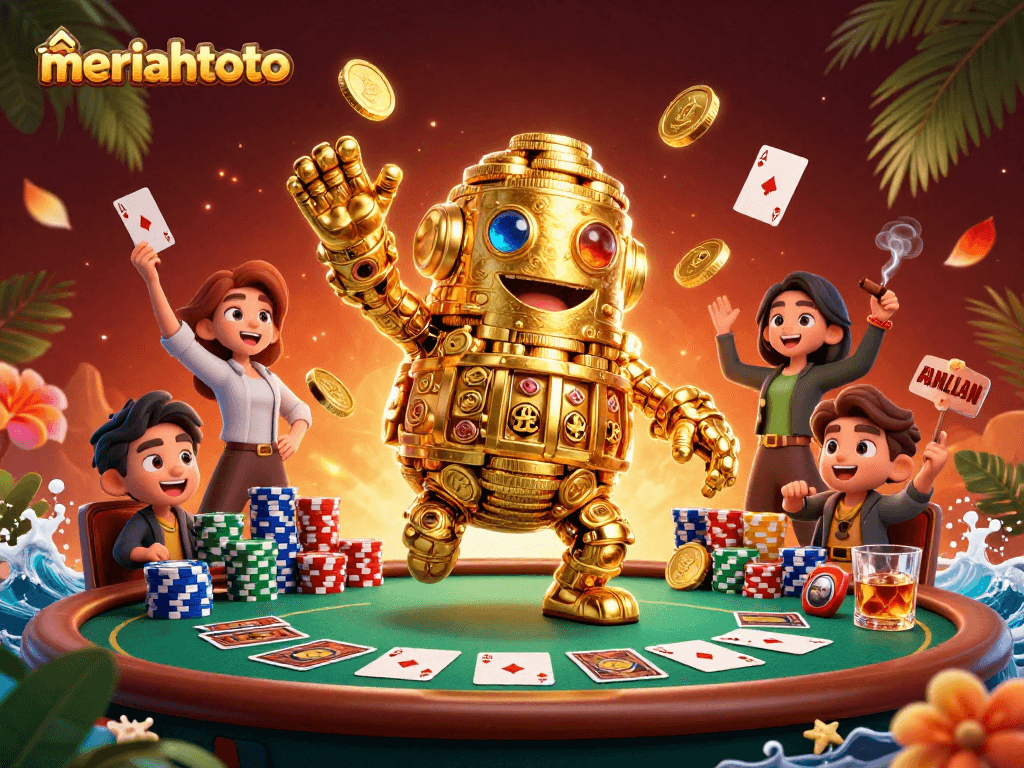 Mainkan berbagai permainan di meriahtoto dengan golem emas dan tumpukan chip poker yang menakjubkan.