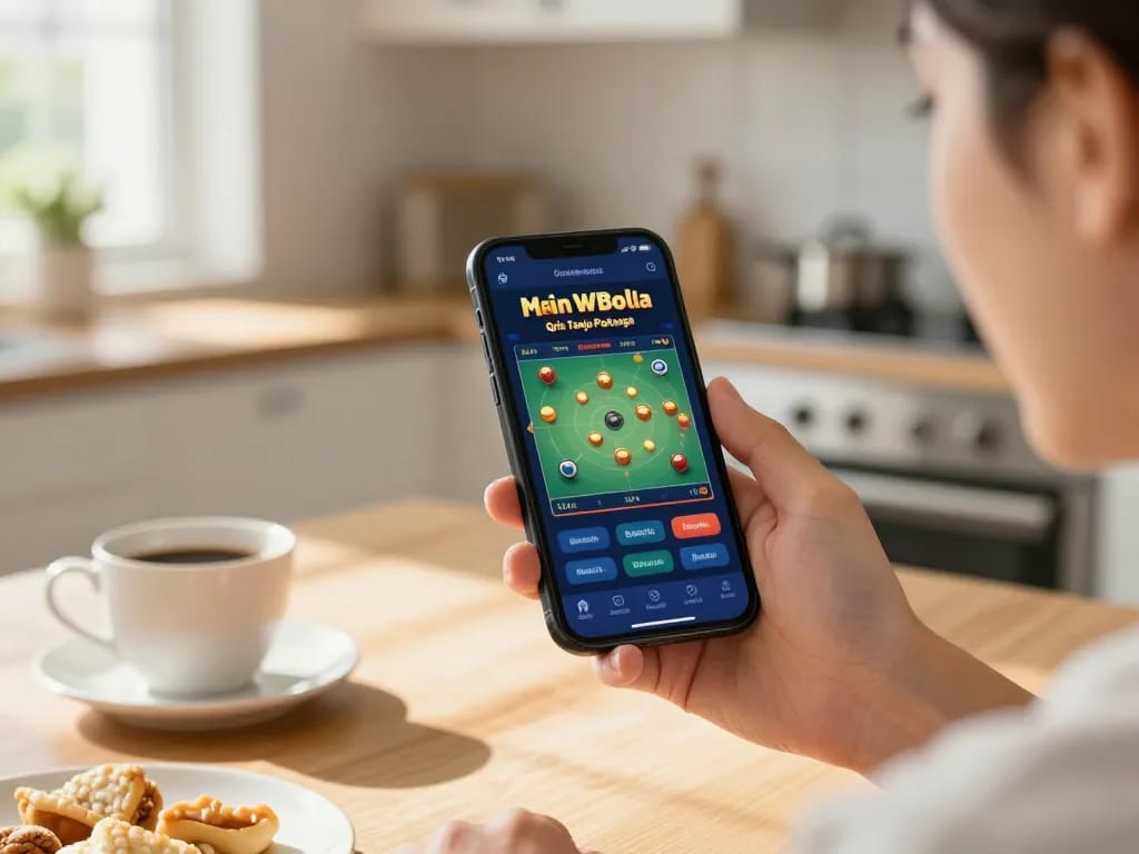 Main WWBola Deposit Qris Tanpa Potongan mobile gaming experience with player engaged in betting action.