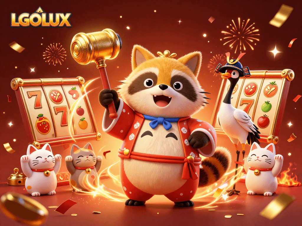 Engage with LGOLUX for a thrilling online slots experience featuring vibrant 3D characters and game elements.