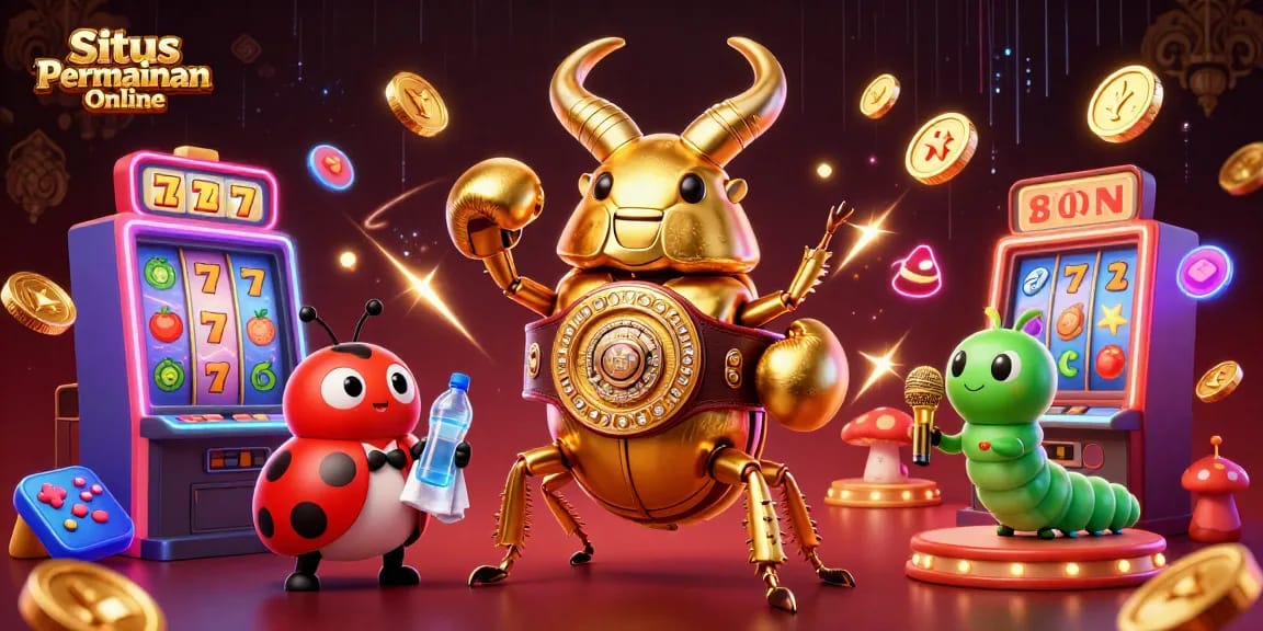Experience the thrill of Situs Permainan Online with vibrant 3D gaming characters in a casino setting.