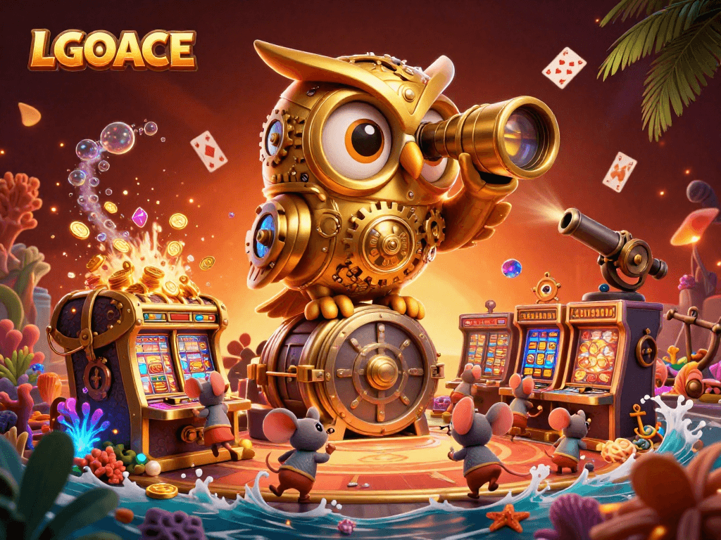 LGOACE players enjoying an exciting casino experience among vivid treasures and dynamic gaming action.