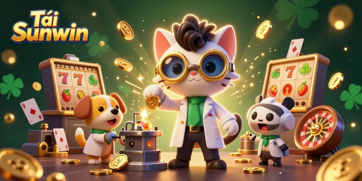 Tải Sunwin enhances gambling engagement with a vibrant illustration featuring dynamic casino elements and exciting game characters.