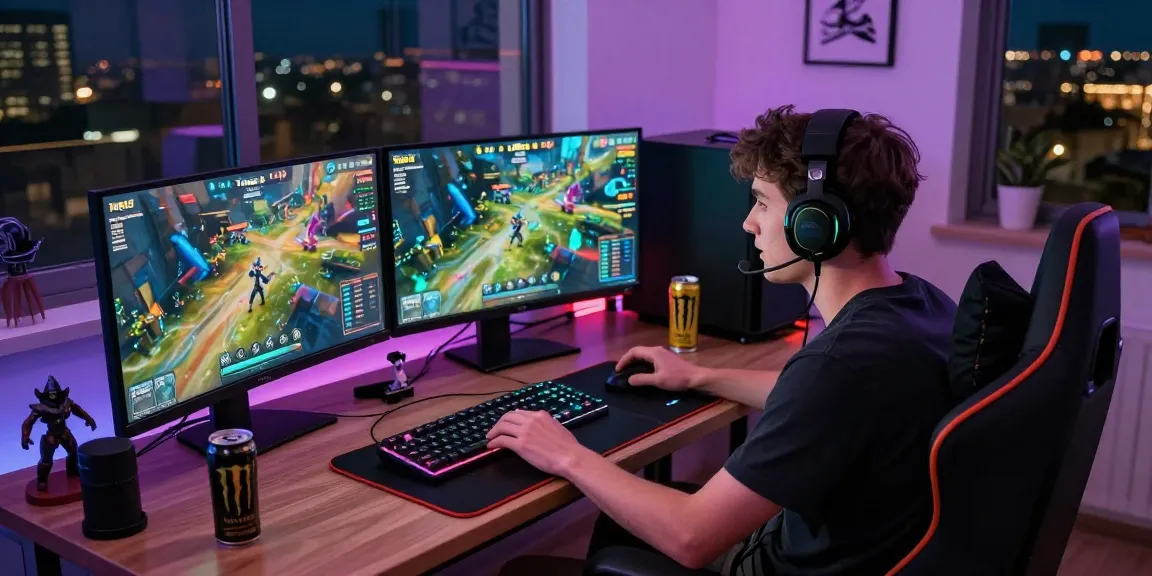 Engaging gamer immersed in Tunas4D gameplay with vibrant visuals and dynamic setup.