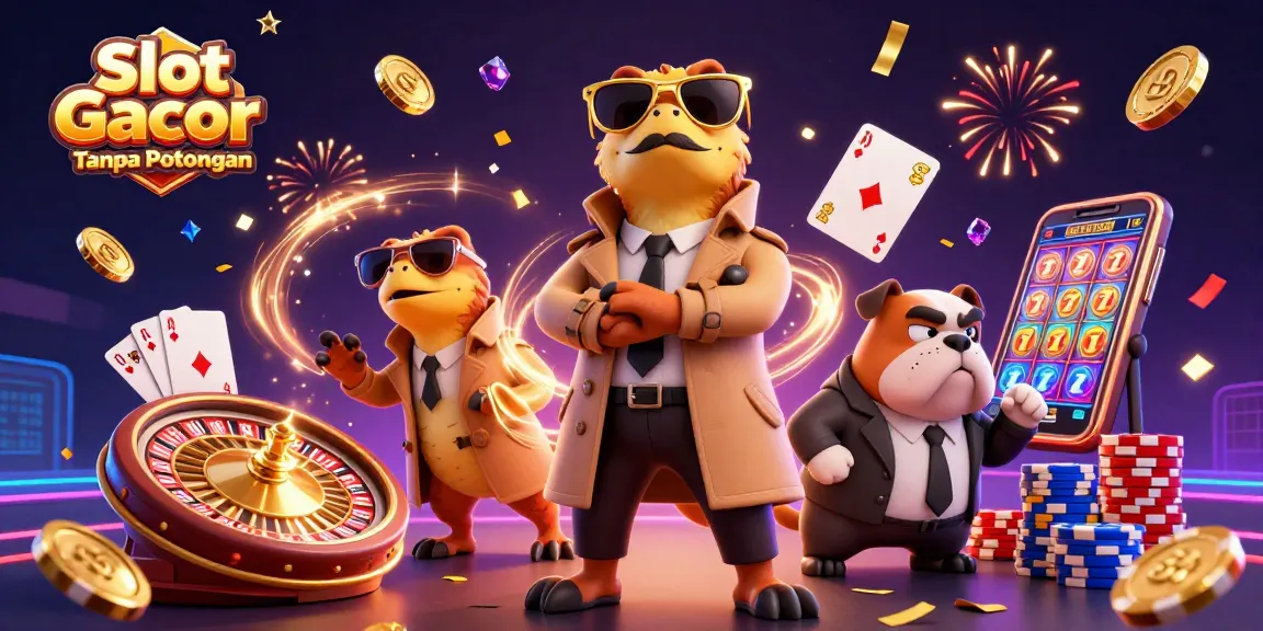 Permainan Slot Gacor Tanpa Potongan dengan jackpot melimpah dan suasana casino yang ceria.