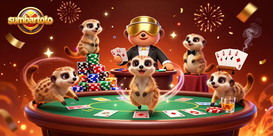 Menangkan dengan bocoran sumbartoto, koloni meerkat mengelola kasino yang megah.