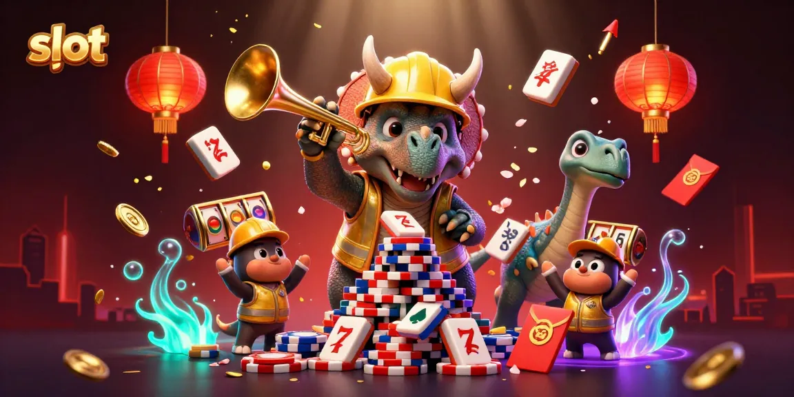 Menang besar di slot dengan karakter unik dan elemen kasino dalam ilustrasi 3D yang menarik.