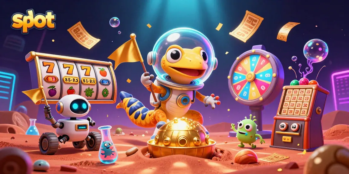 Experience thrilling slots in an alien casino while enjoying unique features and vibrant visuals.